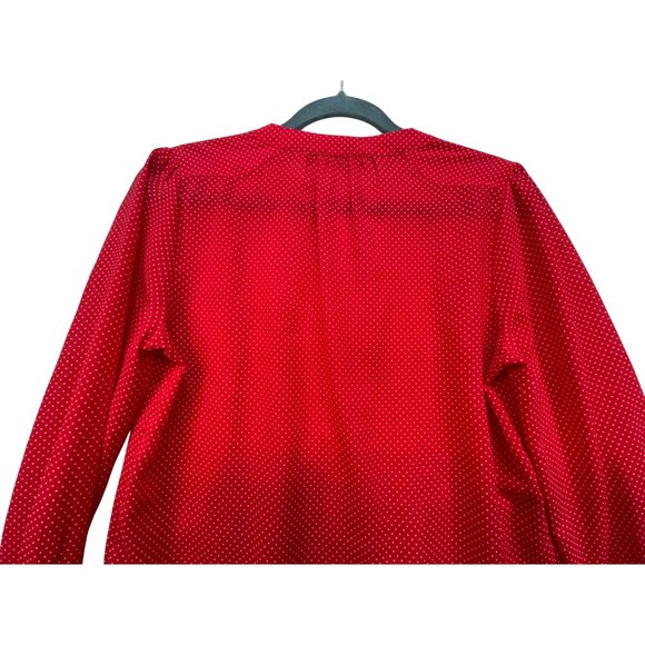 J. Crew Womens Polka Dot Button-Down Blouse Size 6 Red Long Sleeve Top Career Of - Picture 10 of 10